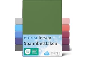 ETÉREA HIMMLISCHE QUALITÄT etérea Comfort Jersey Lenzuolo a Soffietto 80x160-80x160 cm - 100% Cotone - Certificato Oekotex 100 - Lenzuolo a Soffietto Fino a 25 cm di Materasso - Cactus