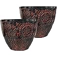 SG Traders Pack Of 2 X-Large Plastic Round Chengdu Garden Plant Pots Planter Indoor Outdoor Pots Top Diameter Flower Pots with Drainage Holes, Beautiful Planters for Your Garden Needs (30, 36, 40cm)