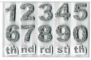 Numbers 0-9 (Silver) Age Topper - Self Adhesive Greeting Card Craft Embellishment Sticker Set for Card Making, Gift Wrapping, Scrapbooking, Paper Crafts and DIY Projects - Express Yourself MIP