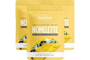 Organic Nomelette Mix by Sun & Seed - 250g - Egg Free Alternative Omelette - High in Protein - Plant Based - Vegan Friendly - Makes 10 Omelettes (250g (Pack of 3))
