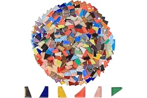 Yazikisa 500g Bunte Kristall Mosaik Fliesen Unregelmäßige Glas Mosaiksteine Glasfliesen Kristallfliese Mosaikstücke für Handwerk Handgefertigt DIY Kunstprojekte Blumentöpfe