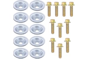 ApplianPar Pack of 10 Skid Plate Washers and Bolts for Polaris RZR 570 800 900 XP 1000 Turbo