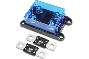 FAELNK MEGA Portafusibili ANM e 2 Pezzi Fusibili 100A Portafusibili Auto Fusibile Imbullonato Spruzzi D'acqua Ritardante di Fiamma e Cortocircuito per Elettronica del Veicolo