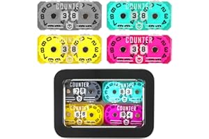 FIGURESLAB 4Pcs MTG Life Counter Twin Digits with Metal Box, Tracker Life Counter for Board Games, Compatible with Magic The gatering Accessories RPG D&D CCG TCG Tabletop Board Games