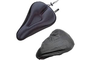 TerraWest Gel Bike Seat Cover + Rain Cover, Bicycle Seat Cushion, Non-Slip, Breathable,Adjustable, Ride in Comfort.