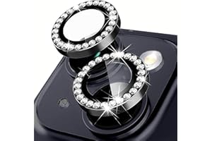 Oelrstfe Kamera Schutz für iPhone 14/14 Plus Kameraschutz,Kratzfest 9H Härte HD Linsenschutz Schutzfolie,Kamera Displayschutz Schutzglas Ultra-Transparent Glitzer Linse Displayschutzfolie,Schwarz