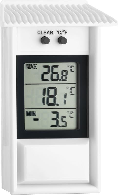 TFA Dostmann Digitales Maxima-Minima-Thermometer, wetterfest, für innen oder außen geeignet, L 81 x B 31 x H 132 mm