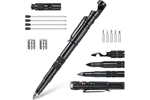 Flintronic Długopis 14 w 1, Gadżet do samoobrony, Pomysł na prezent, Mała pomoc, Dekoracja bożonarodzeniowa, Narzędzia, Zabawny prezent dla mężczyzn, kobiet, przyjaciół