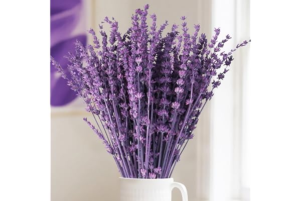 Celblisora 56 g torkade lavendelblomsterbuntar – konserverade lavendelgrenar, lila bukett, blomsterdekoration för bröllopsbord, heminredning, gör-det-själv-hantverk, torkad växt