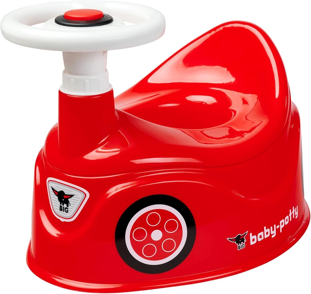 Big-Baby-Potty - Öğrenme Lazımlığı, Big Bobby-Car Tasarımı, Çıkarılabilir Direksiyon ve Yüksek Sırtlık, Çıkarılabilir Parça, 18 Aylıktan Büyük Çocuklar için, Plastik, Kırmızı