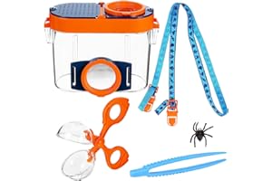 Funmo Boîte d'Observation des Insectes avec Loupe pour Enfants,Ensemble Explorateur Extérieur Jouets,Boite Loupe Insecte,Jouets de Biologie Educatifs