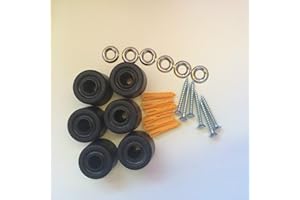 RADIANCY INC Black Pegboard Fixing/Hanging Kit, Pack of 6,inc Silver Screw Cups,Screws and Plugs