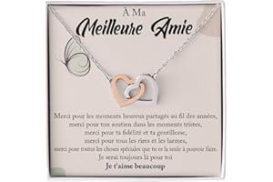 Bramart Collier pour femme Or, Argent - Idées cadeaux pour elle événement spécial, Anniversaire ou Noël - Coffret avec dédicace comprise