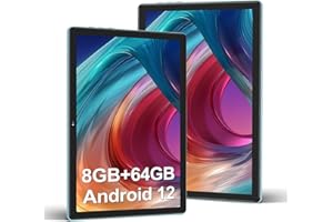 DMOAO Tablette Android 12 avec 8Go RAM + 64Go ROM(1 to Extensible), GPS, 5G Wi-FI, 8 cœurs 2.0 GHz, HD Tablette Tactile 10 Pouces avec 1280 * 800 IPS, Bluetooth 5.0, 6000mAh, USB-C Bleu