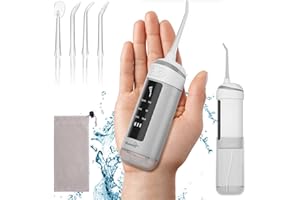 ‎BLUMWAY BlumWay Munddusche Kabellos Elektrische für Zahnreinigung, Wasser Flosser mit 6 Modi und 4 Düsen, USB Aufladen Oral Irrigator waterflosser IPX7 Wasserdicht Zahnreiniger für Zuhause Reise Büro