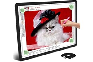 TSOCOS A3 Light Box for Tracing, 6000Lux High-Brightness Diamond Art Light Board with Side Physical Buttons & 6 Levels of Brightness, 3 Colors Light pad Lightbox for Drawing, Diamond Painting