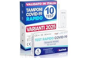 POLONORD ADESTE Adeste – 10 Tamponi COVID 19 rapido 2025 - Test Nasali Nuove Varianti 2025 - Sensibilità 100% a carica virale alta - Certificati per Uso Domestico - Risultato rapido