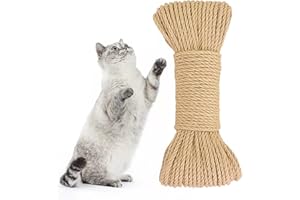 GIGIIS Sisalseil für Kratzbaum ø 6mm ×30Meter Juteschnur Hanfseil Robuste Jute Kordel Juteseil 6mm Mehrzweck- Hanfkordel Juteschnur für DIY Kunsthandwerk Gartenarbeit