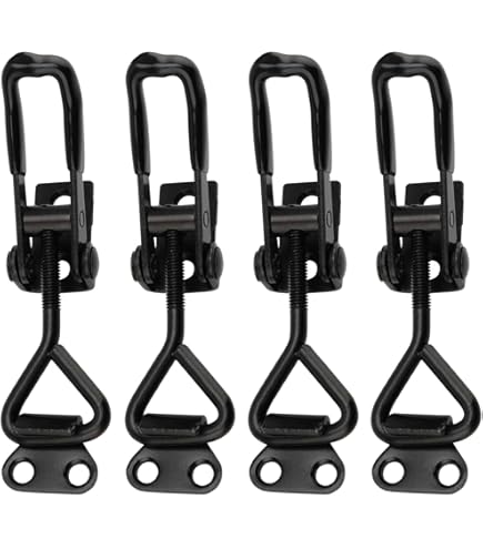 BOBOZHONG 4 Pièces Loquet à Bascule Métallique Réglable – Fermoir à Verrouillage Rapide 100kg/220lbs, Serre-Joint Durable En Fer Galvanisé Pour Boîtes à Outils, Armoires & Valises