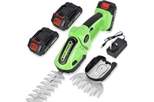 BILIVRY Cortasetos a Batería 2 en 1, Cortasetos de Jardín, Cortasetos Telescópico Eléctrico con 2x1500 mAh Batería, Cortasetos de Jardín Eléctrico