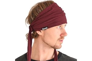 ‎CHARM CHARM Opaski na Głowę dla Mężczyzn - i Kobiet do Jogi Pirata Ninja Bandana Ochrona Słońcem Bordowy