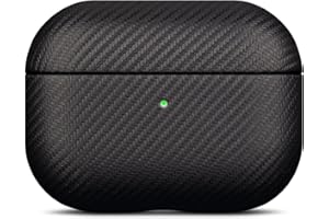 Haobobro [Tekstura włókna węglowego] Etui AirPods Pro 2 2022 - Ręcznie wykonane etui AirPods Pro 2. generacji ze szlufką do noszenia - Amortyzujące uderzenia etui ochronne z wykończeniem premium - Czarny