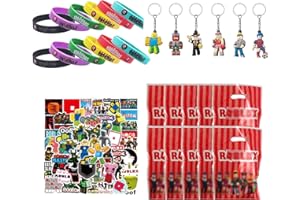 PYTRARTY Gadget Robllox，Gadget per Feste di Compleanno Robllox,Braccialetto Silicone per Bambini, Portachiavi Robllox,Sacchetti Regalo Robllox,Robllox Adesivi,Accessori per Feste