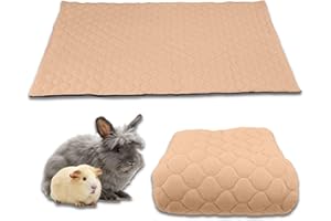 NEO SOLVO Tapis Litière Polaire pour Cochon d'Inde et Lapin - 50 x 60 cm Beige - Absorbant et Imperméable - Facile à Nettoyer - Pliable - Cage et Enclos