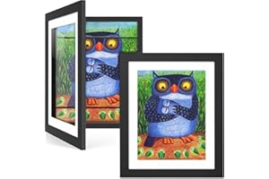 sopalmy Bilderrahmen für Kinderzeichnungen, A4 Kinder Kunst Bilderrahmen, 2 Stück Kunstfotorahmen für Kinder Bilder Frontöffnung Bilderrahmen Aufklappbar Rahmen Befüllbar Fotorahmen