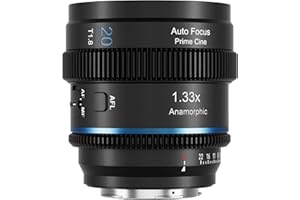 ‎SIRUI SIRUI Obiektyw anamorficzny 20 mm T1.8 1,33X, obiektyw autofokusa w formacie S35 do aparatów z mocowaniem MFT, GH5, GH6, GH7, G9/G9M2, OM1, OM5, EM5 (mocowanie M4/3, neutralny płomień)