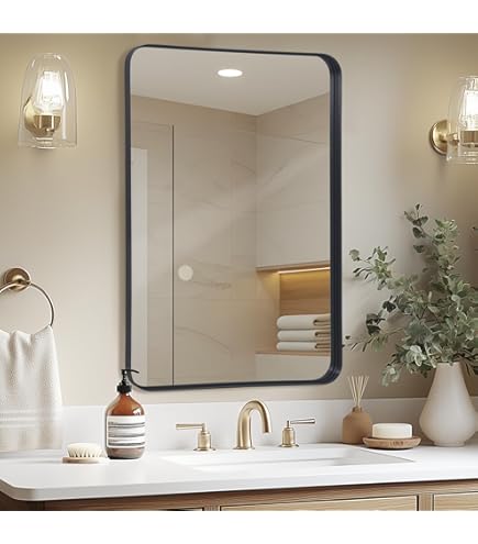 Specchio Da Parete Oro 90x120 Cm - Cornice Alluminio, Angoli Arrotondati, Per Bagno O Camera - Foto 7