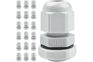 Caianwin - Lot de 20 presse-étoupes M12 - Étanche IP68 - Pour boîte de dérivation, boîte de distribution, boîte à fusibles, boîtier de distribution électrique - Montage en saillie