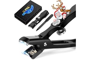 GJNL Nail Clippers for Thick Nails, Stocking Fillers Adults Wide Jaw Opening Toe Nail Clippers with Catcher, Large Toenail Clippers Heavy Duty Cutter with Safety Lock Christmas Xmas Presents Gifts for Men