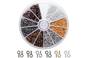 COSSWE 600 Stück Kleine Ösenschraube,Metall Mini Auge Schrauben Schraubösen Schraubhaken Augenschrauben Mini Durch Haken Ringschraube für DIY Handwerk Schmuckherstellung Basteln 4 x 8mm