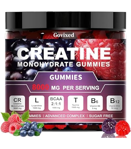 Gominolas de Creatina Monohidratada, Máxima Potencia con L-Taurina, B12 y  B6, Potenciador Preentrenamiento Fácil, Más Práctico que el Polvo, Sabor a  Bayas, Vegano, 60 Unidad (Paquete de 2) : Amazon.es: Salud y