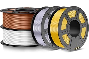 JAYO Filament PLA Silk 1,75 Bundle Multicolor 4,4 kg, błyszczący filament | Złoto + miedź + srebro + biały, szlachetny jedwabny połysk, łatwy do drukowania, Neatly Wound, dokładność pomiaru +/- 0,02
