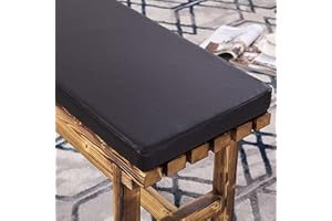 ping bu Coussin de banc de jardin étanche pour 2 places 3 places - Coussins de banc d'extérieur pour mobilier de terrasse - 80 x 40 x 5 cm - Noir