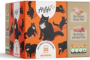 HiLife It's Only Natural Cat Pouch Multipack The Big Chicken One In Jelly 32x70g