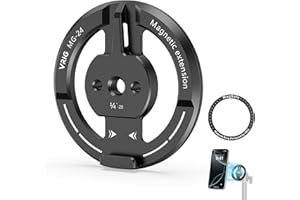 VRIG Magnetischer Handy Stativhalterung Adapter mit Selbstklebendem Magnetring, kompatibel mit MagSafe iPhone 15 Pro Max 15 Plus 14 13 12, 1/4" Gewinde für Filmen, Selfie Stab Ringlicht