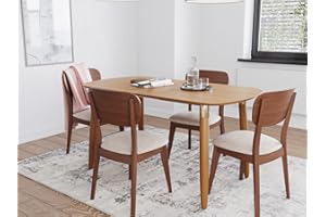 FLAIR FURNISHINGS Flair Edelweiss 6-8 Seat Extending Dining Table (170x95cm) - Ash & Brass