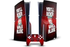 Head Case Designs Officially Licensed Liverpool Football Club YNWA Art Vinyl Sticker Gaming Skin Decal Cover Compatible With Sony PlayStation 5 PS5 Slim Disc Edition Console & DualSense Controller