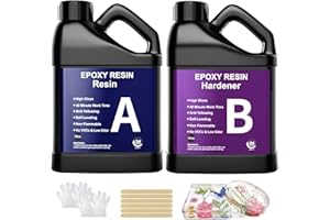 FANKOO Epoxidharz mit Härter, Epoxidharz Set Anfänger, 1: 1 Verhältnis Profi Qualität Glasklar Geruchsarm Epoxidharz Kleber für Holz, Handwerk, Schmuckherstellung, Flusstische Harz (32oz)