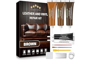 STARTSO WORLD Brown Leather Repair Kit for Furniture, Leather & Vinyl Repair kit for Car Interior, Couches, Car Seat, Jacket, Sofa, Boat or and Purse