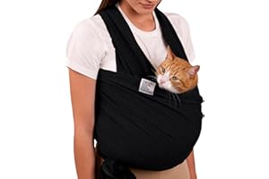 COLLARDIRECT Dog Sling Carrier for Small Dogs - Anti-Anxiety Cat Sling, Puppy Pouch - Pet Sling (Black, Standard)