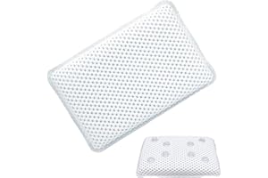 BDSHUNBF Poduszka łazienkowa wodoodporna z 8 mocnymi przyssawkami, poduszka do kąpieli, poduszka na zagłówek, luksusowa poduszka do wanny, poduszki do wanny pasuje do wszystkich wann, jacuzzi i