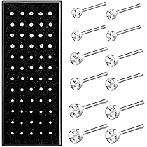 60 stuks roestvrij stalen neus rechte staaf studs ringen witte neuspiercings kit 7mm piercing sieraden voor vrouwen mannen chirurgisch stalen neusring met doos ideaal voor dagelijks gebruik, nose