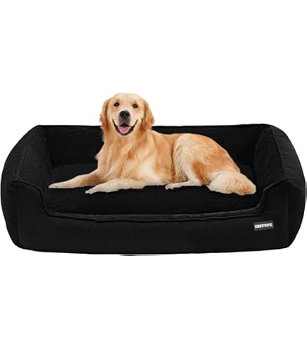Hondenmand zwart 90x60 cm - wasbaar hondenkussen waterdicht hondenbed