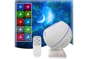 Moredig Proyector Estrellas Techo Adultos, Lampara Proyector Galaxia Led Nebulosa Cielo Estrellado Nube Proyector De Luna Con Control Remoto, 10 Modos De Colores, Regalos Navidad Para Niños Y Adultos
