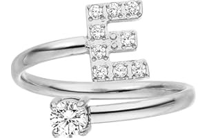 Purelei® Anello con lettere – Anello da donna in acciaio inox durevole – Anelli impermeabili – Anelli regolabili dalla taglia 50 alla 60 – Gioielli alla moda per il tuo look personalizzato