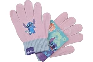ILS I LOVE SHOPPING Guanti Invernali per Bambini 2 pcs Inverno Unisex Taglia unica (STITCH Rosa)